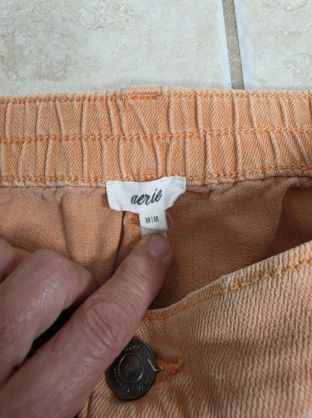 Aerie Daydream Denim Jean Shorts Orange ** Medium ** EUC!!!